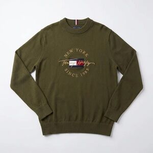 Tommy Hilfiger Olive Green Men's Sweater Large